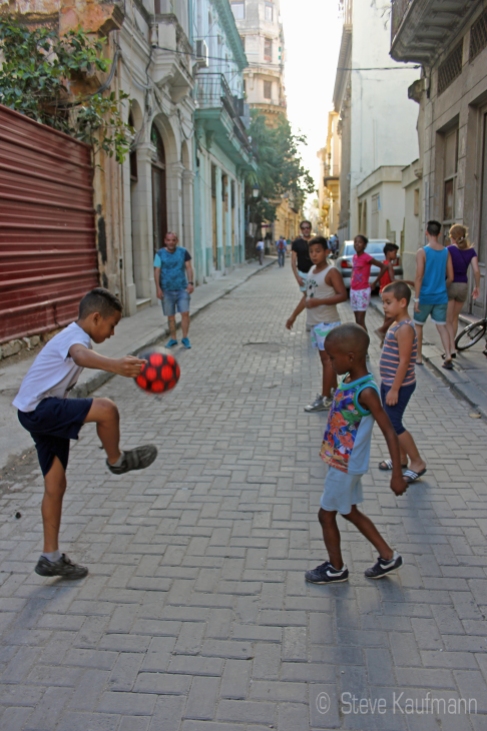 Some footie in the streets of La Habana Vieja, Cuba.