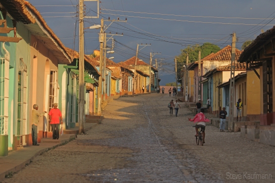 A cobble stoned street in Trinidad, Cuba wakes for another day.